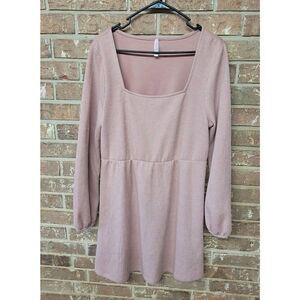 Xhiliration Square Neck Sweater Dress, Women's Large